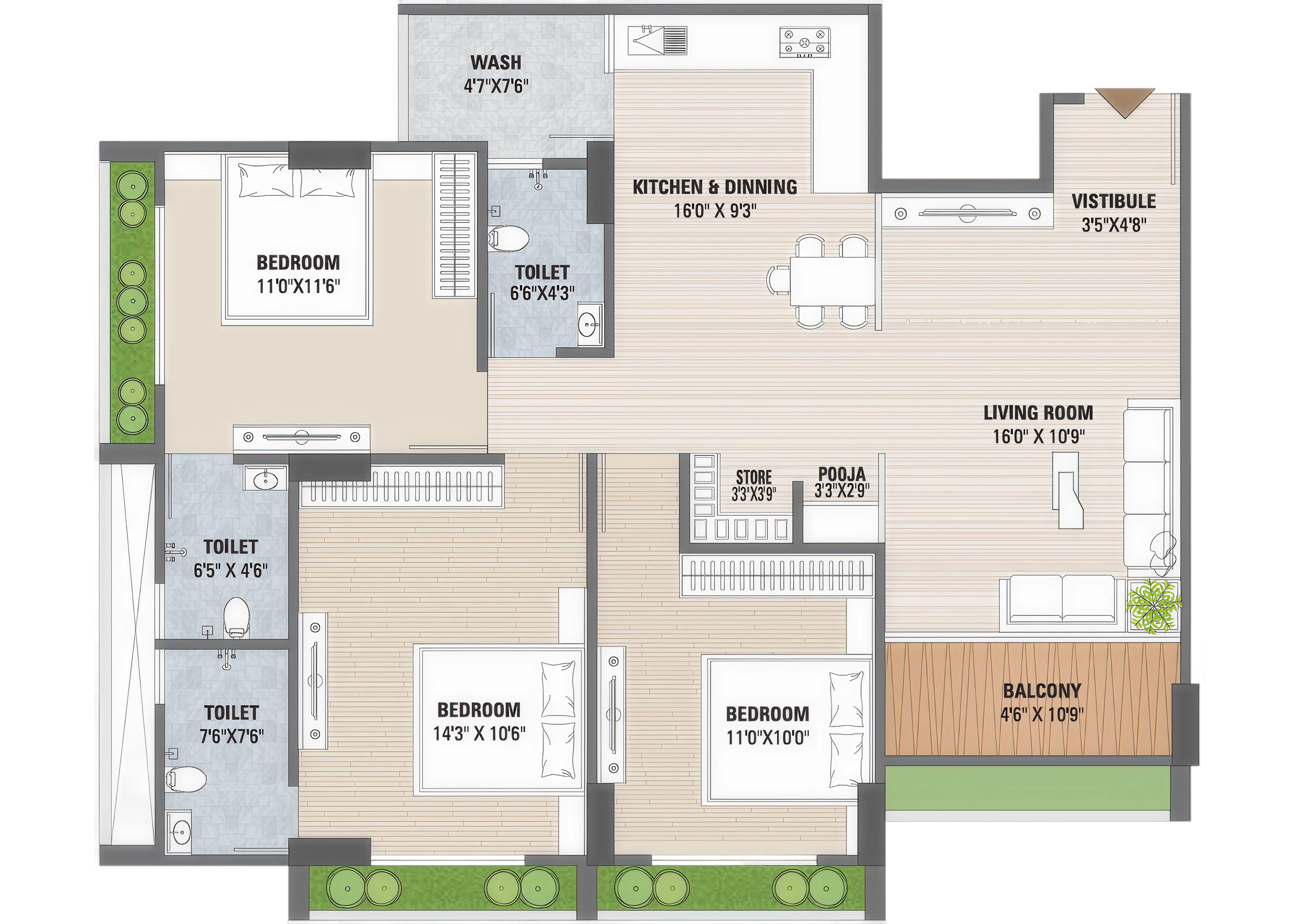 3BHK Plan